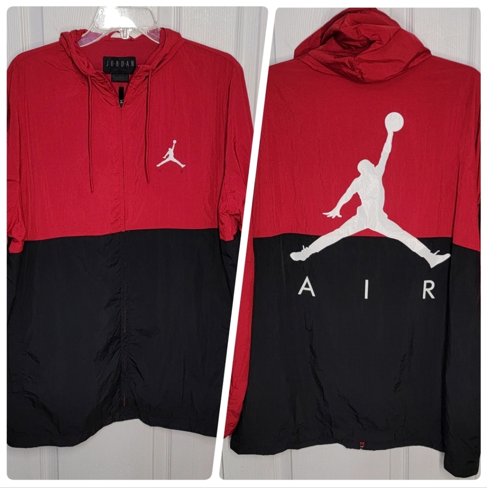 Jordan Two-Tone Red and Black Windbreaker